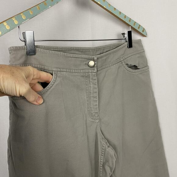Eileen Fisher Pants Womens Small Gray Taupe Stretch Twill Straight Leg 32x30 - Picture 2 of 15